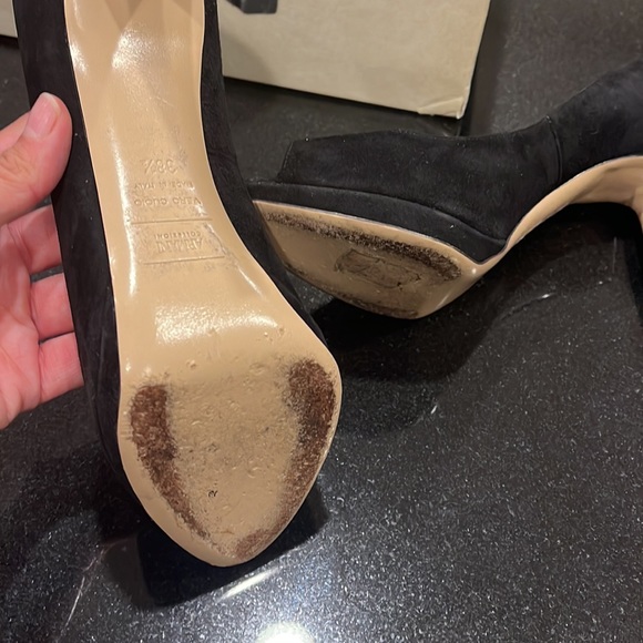 ARMANI- peep toe shoes size 38.5 - Picture 4 of 9